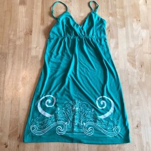 Green spaghetti strap dress